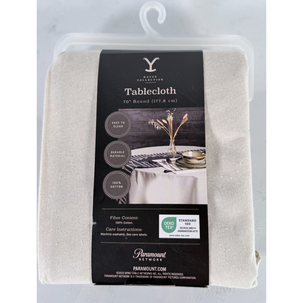 Yellowstone Round Tablecloth 70" Kayce Collection 100% Cotton Rustic Cabin - Picture 3 of 4